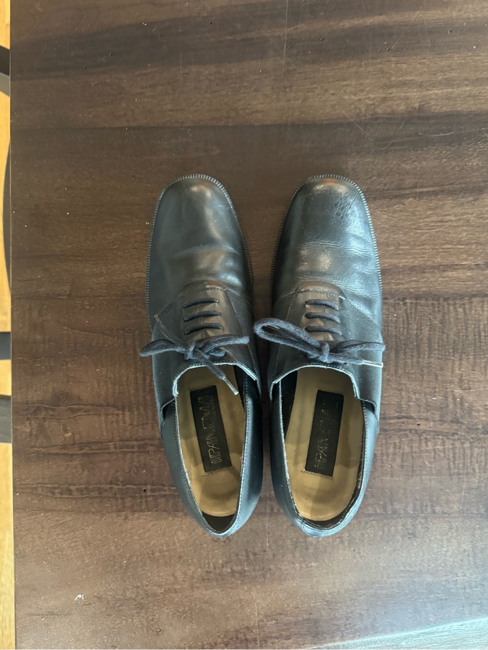 Vintage Couture Ipanema Black Leather Lace-Up Shoes